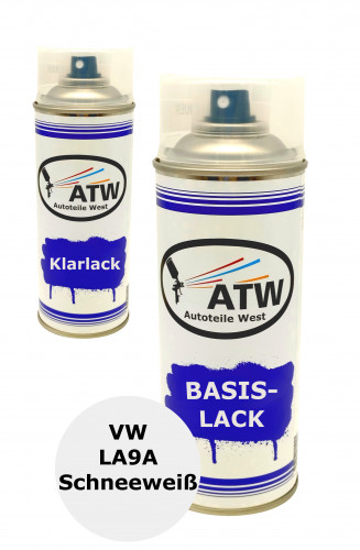 Autolack für VW LA9A Schneeweiß+400ml Klarlack Set